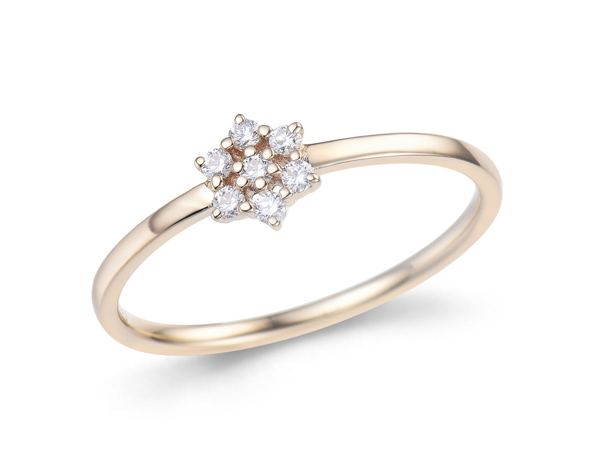 Anillo Maëlle de oro amarillo de 18 quilates con rosetón de diamantes | Mua Mua Jewels