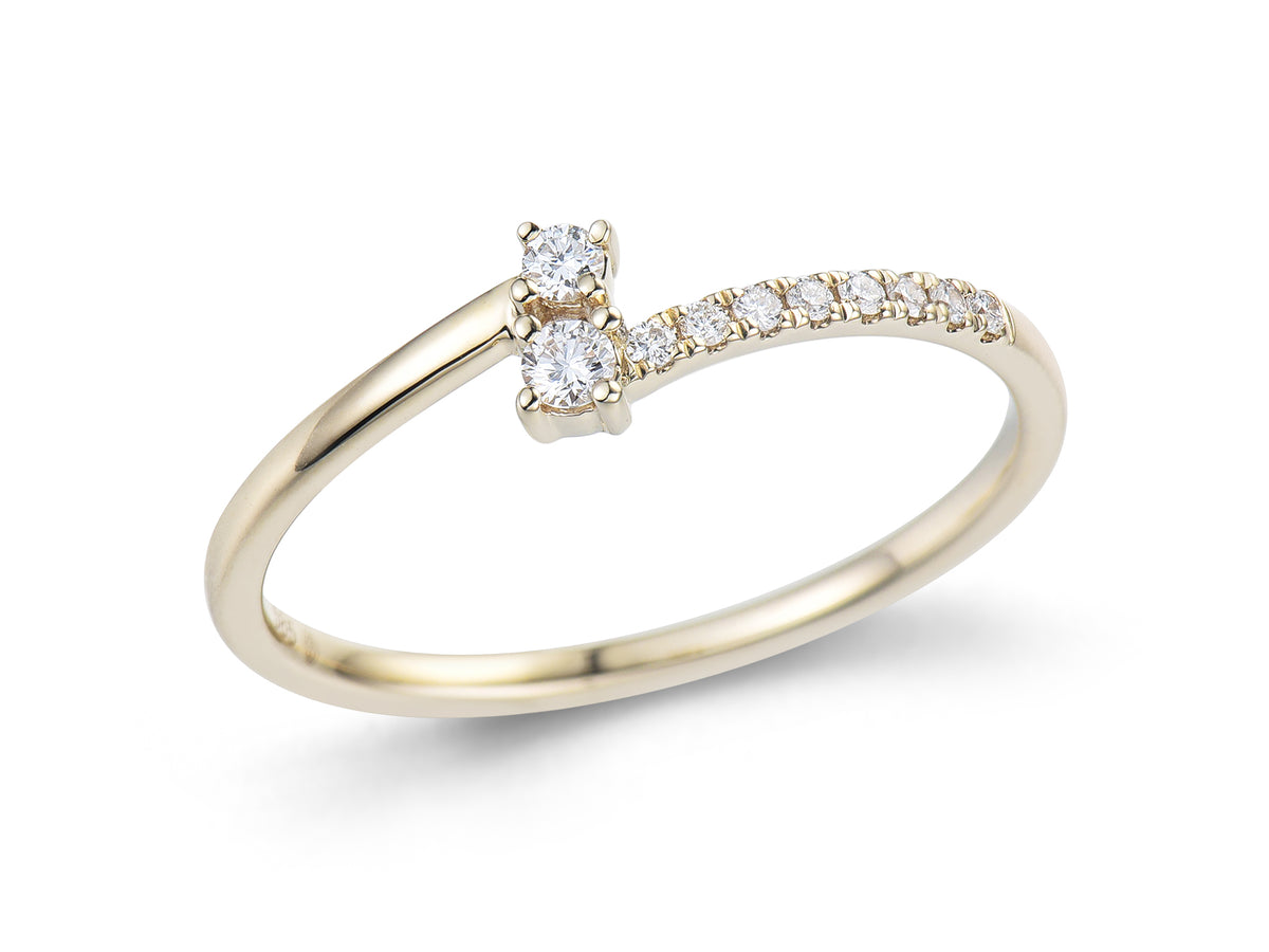 Anillo de oro de 18 quilates con diamantes Éline | Mua Mua Jewels