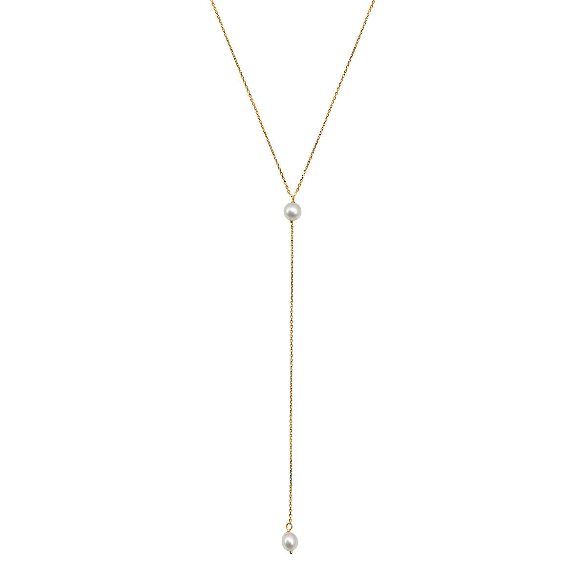 Collar corbatero de perlas y oro de primera ley Seda