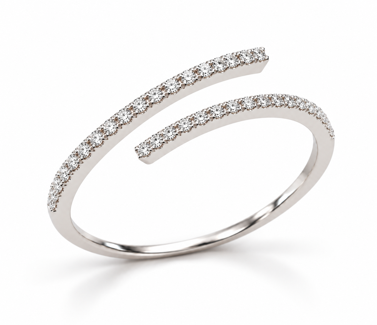 Anillo Alizé de oro blanco con diamantes, otra vista | Mua Mua Jewels
