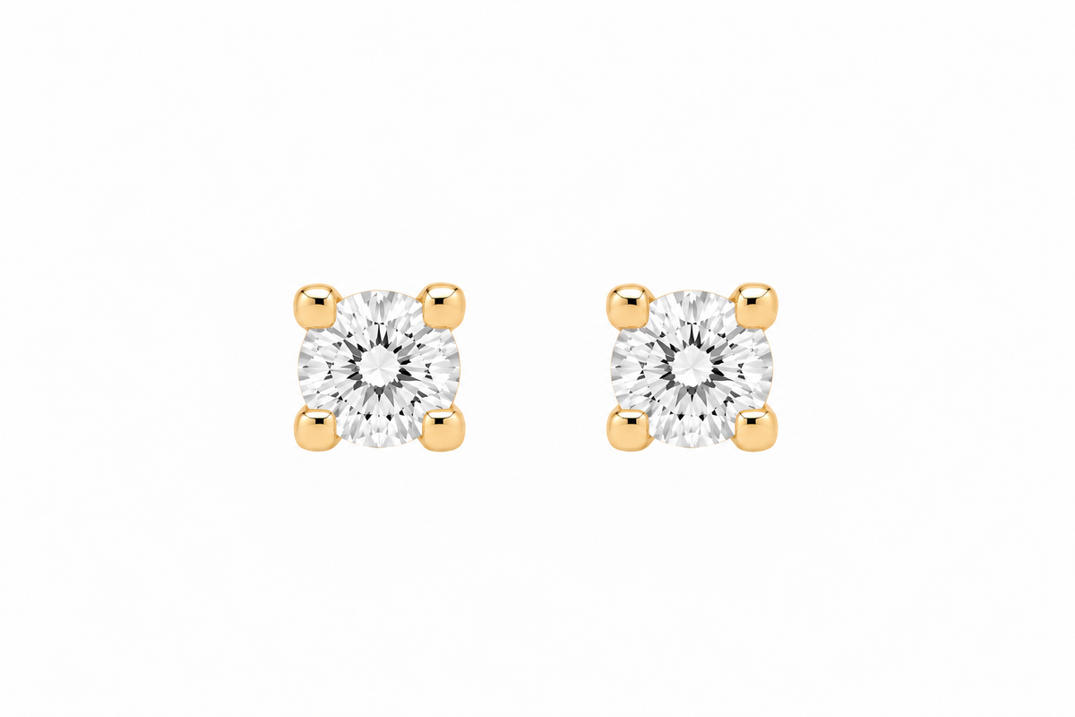 Pendientes June de oro amarillo de 18 quilates con circonita | Mua Mua Jewels