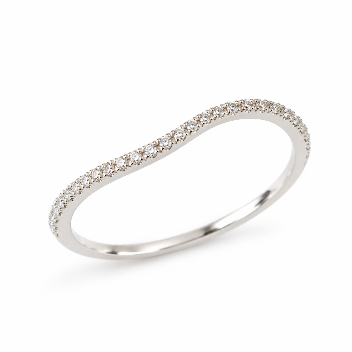 Anillo Lissé de oro blanco con diamantes, otra vista | Mua Mua Jewels