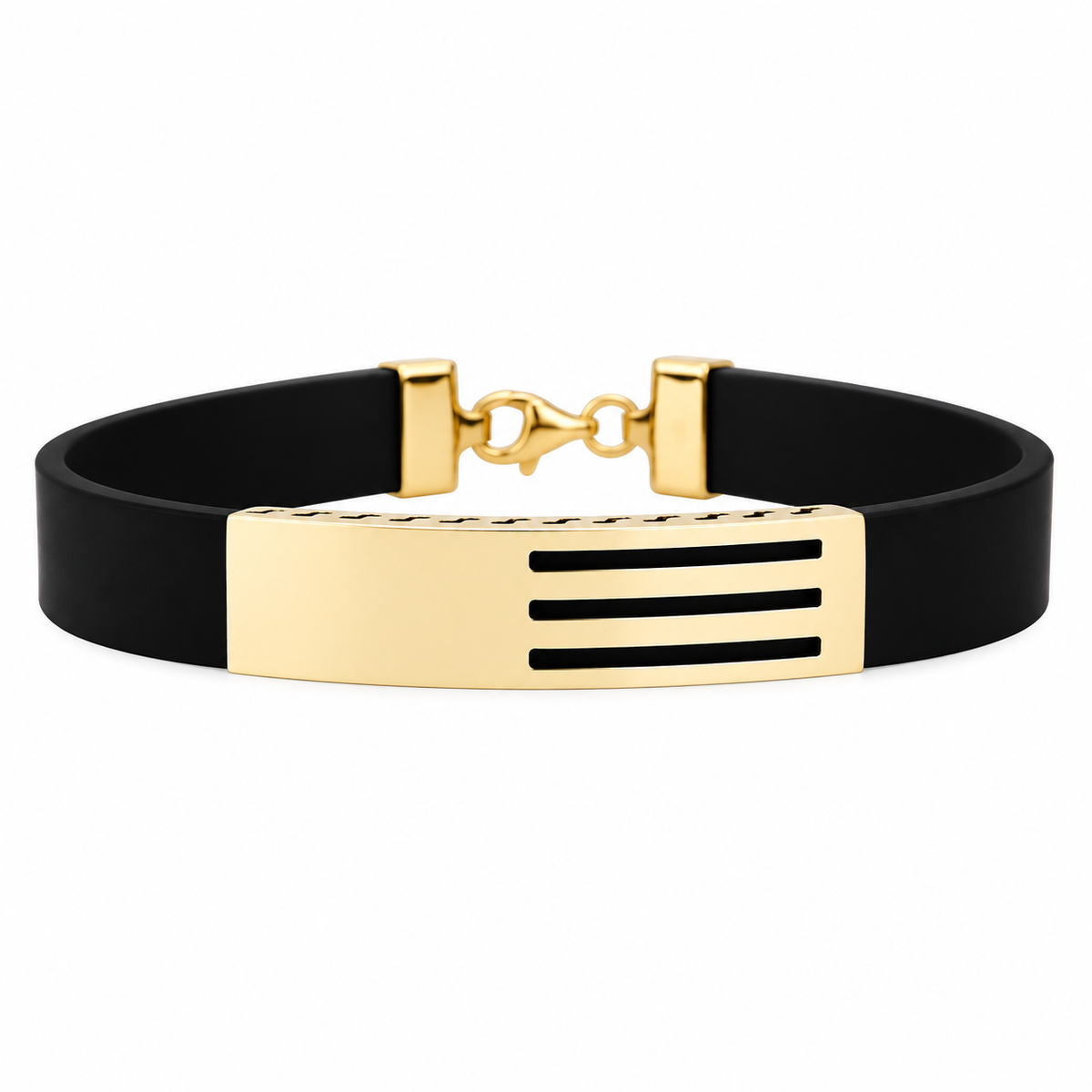 Pulsera de caucho y oro de 18 quilates Bold para hombre | Mua Mua Jewels