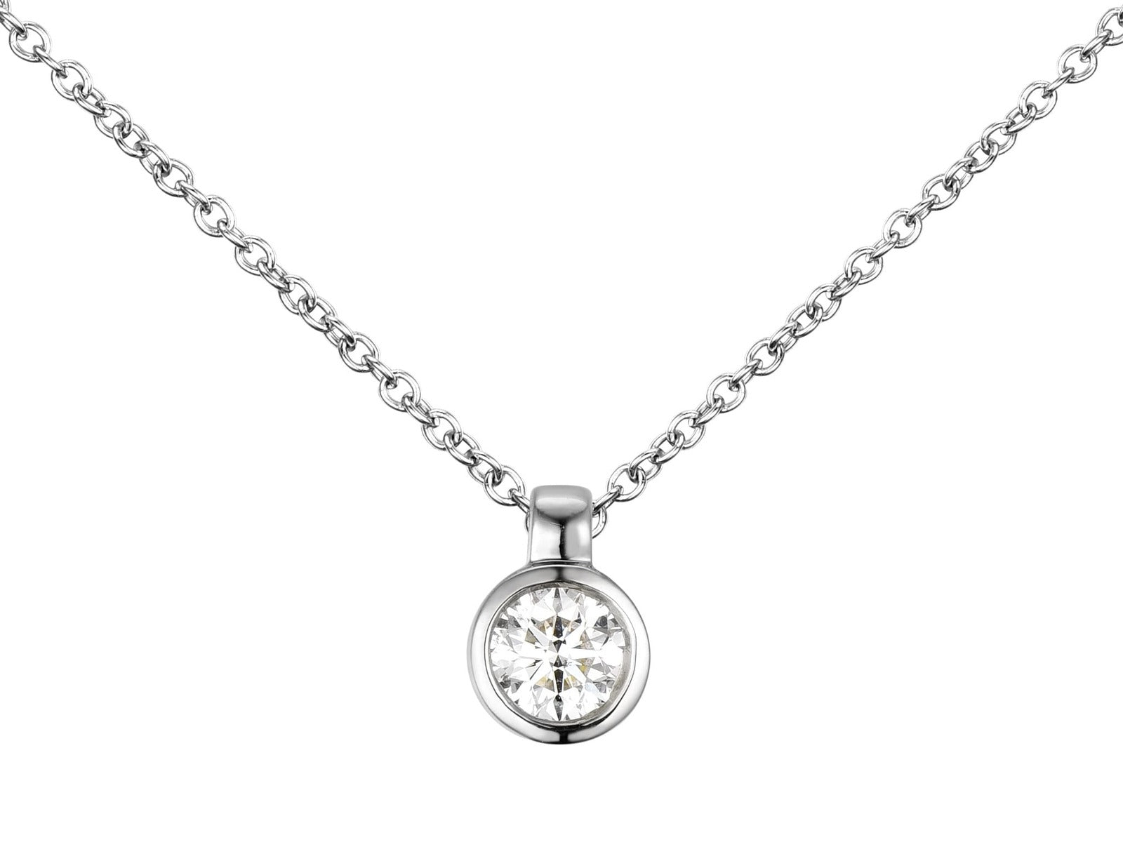 Collar de Oro blanco con Diamante Iten