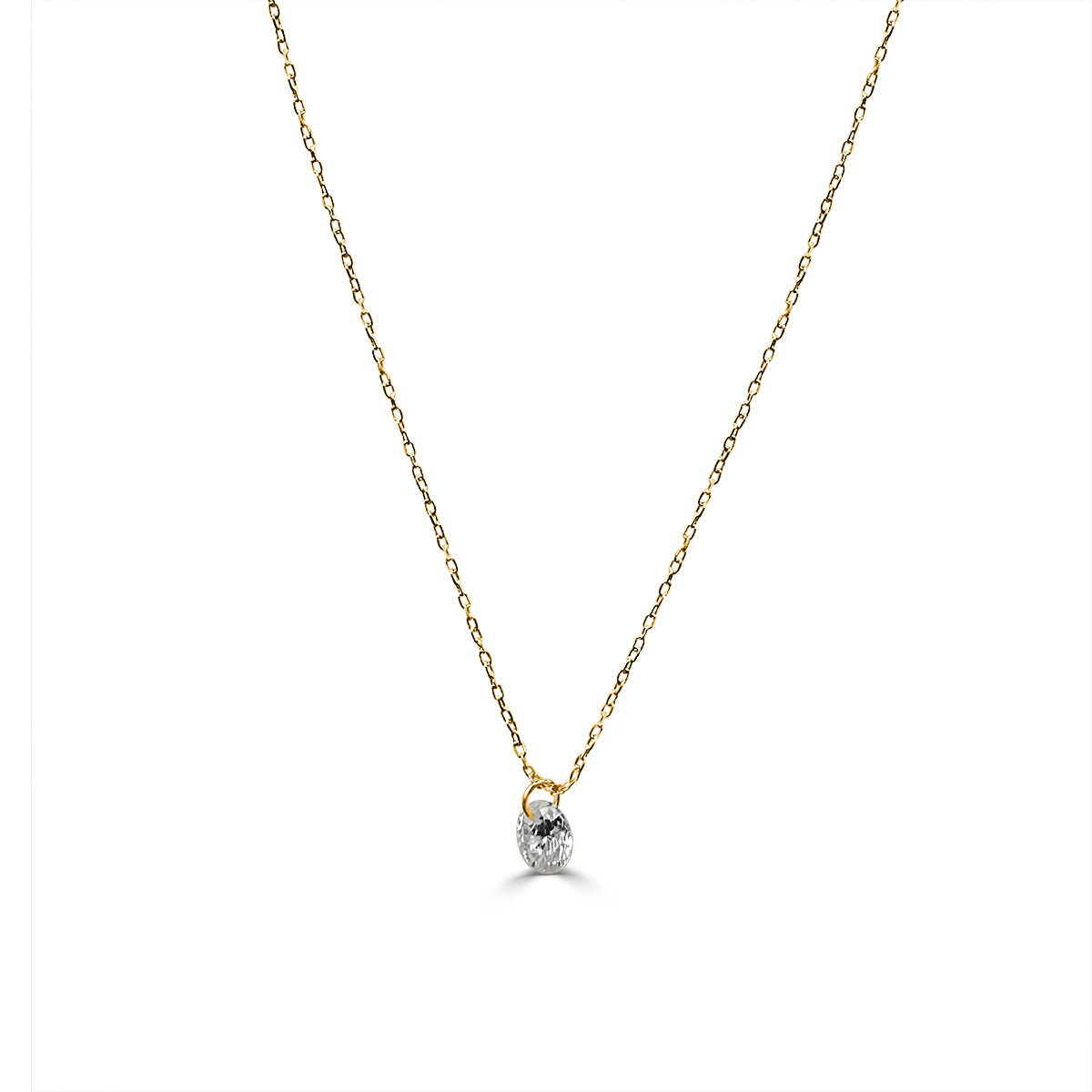 Collar de oro de primera ley con circonita Brilia