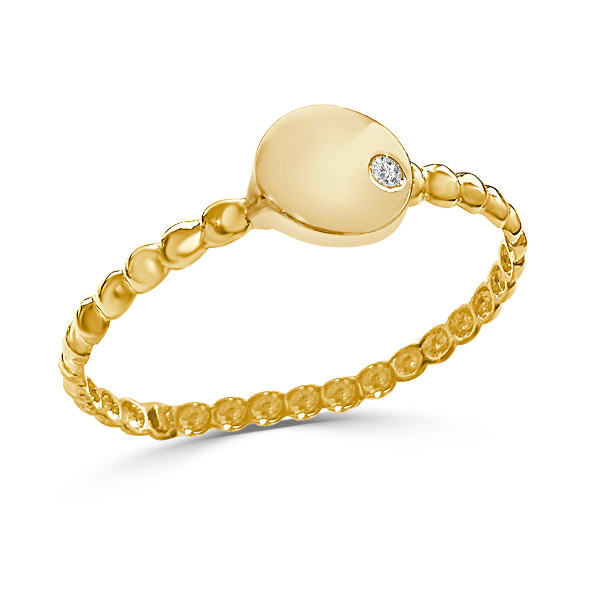 Anillo de oro de primera ley con diamante Sora