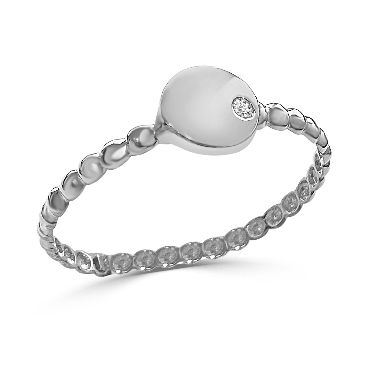 Anillo de oro de primera ley con diamante Sora