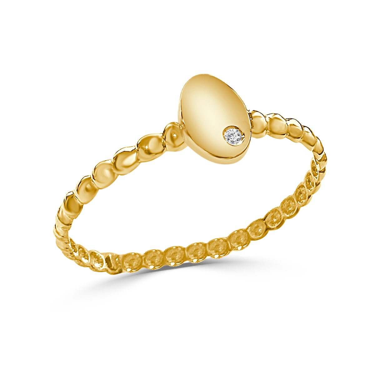 Anillo de oro de primera ley con diamante Ona