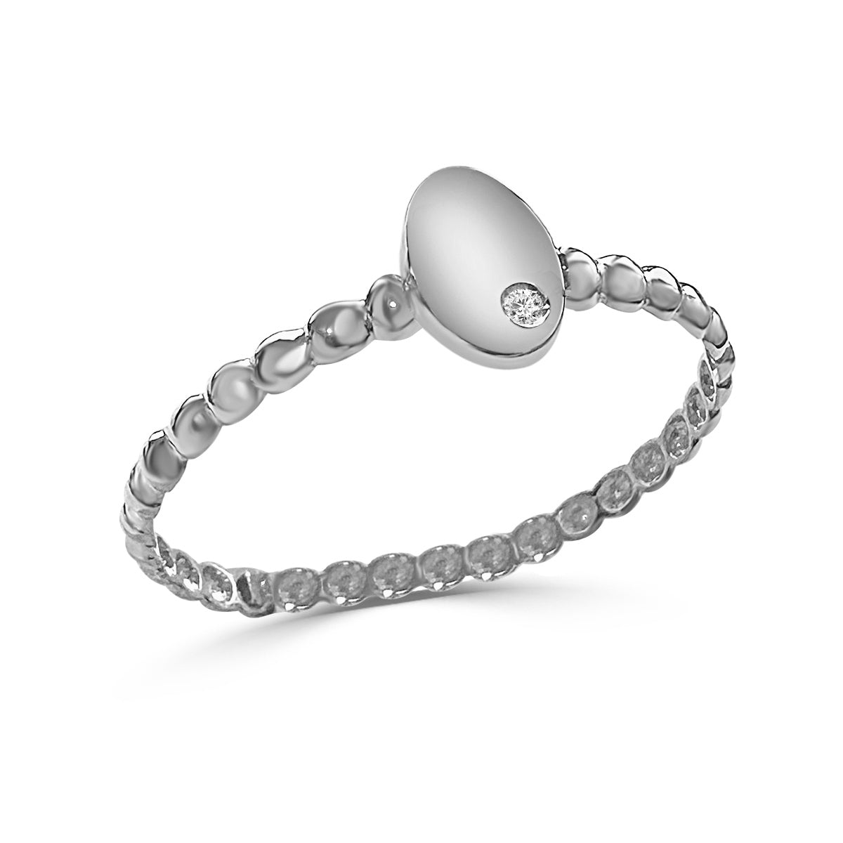 Anillo de oro de primera ley con diamante Ona