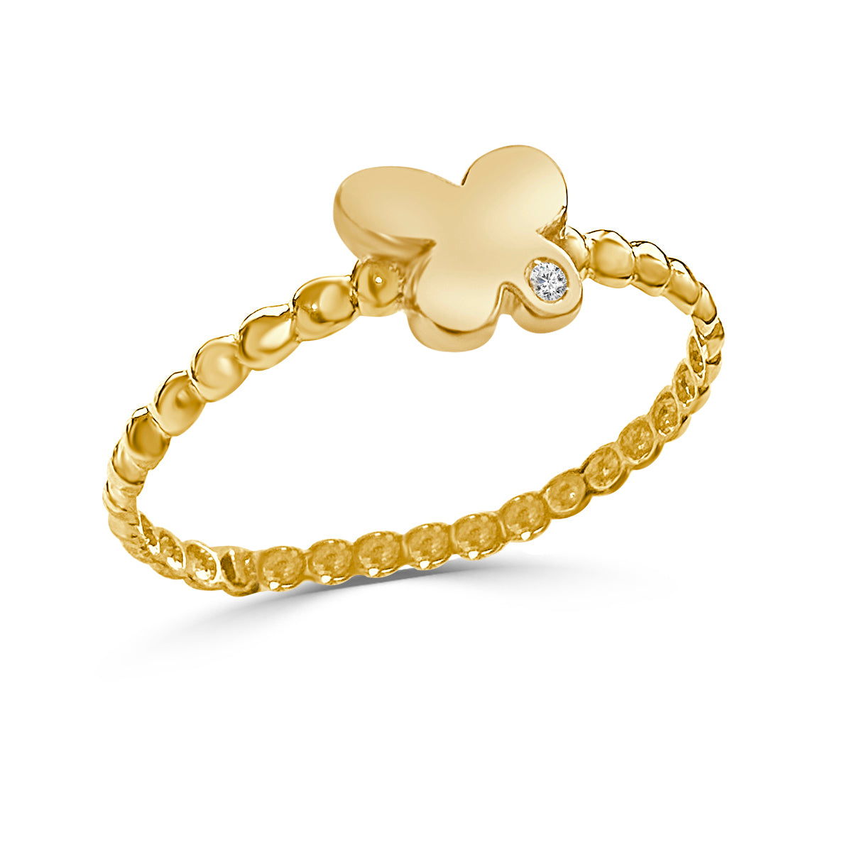 Anillo de oro de primera ley con diamante Flap