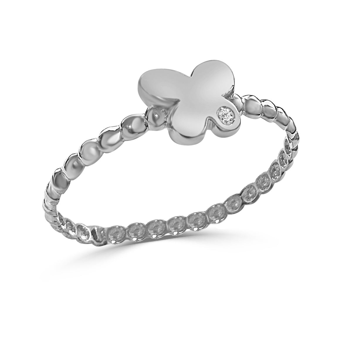 Anillo de oro de primera ley con diamante Flap