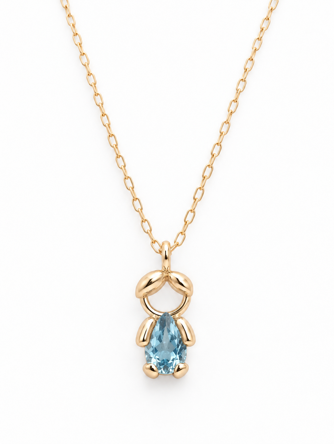 Collar de oro de 18 quilates con topacio azul Nino | Mua Mua Jewels