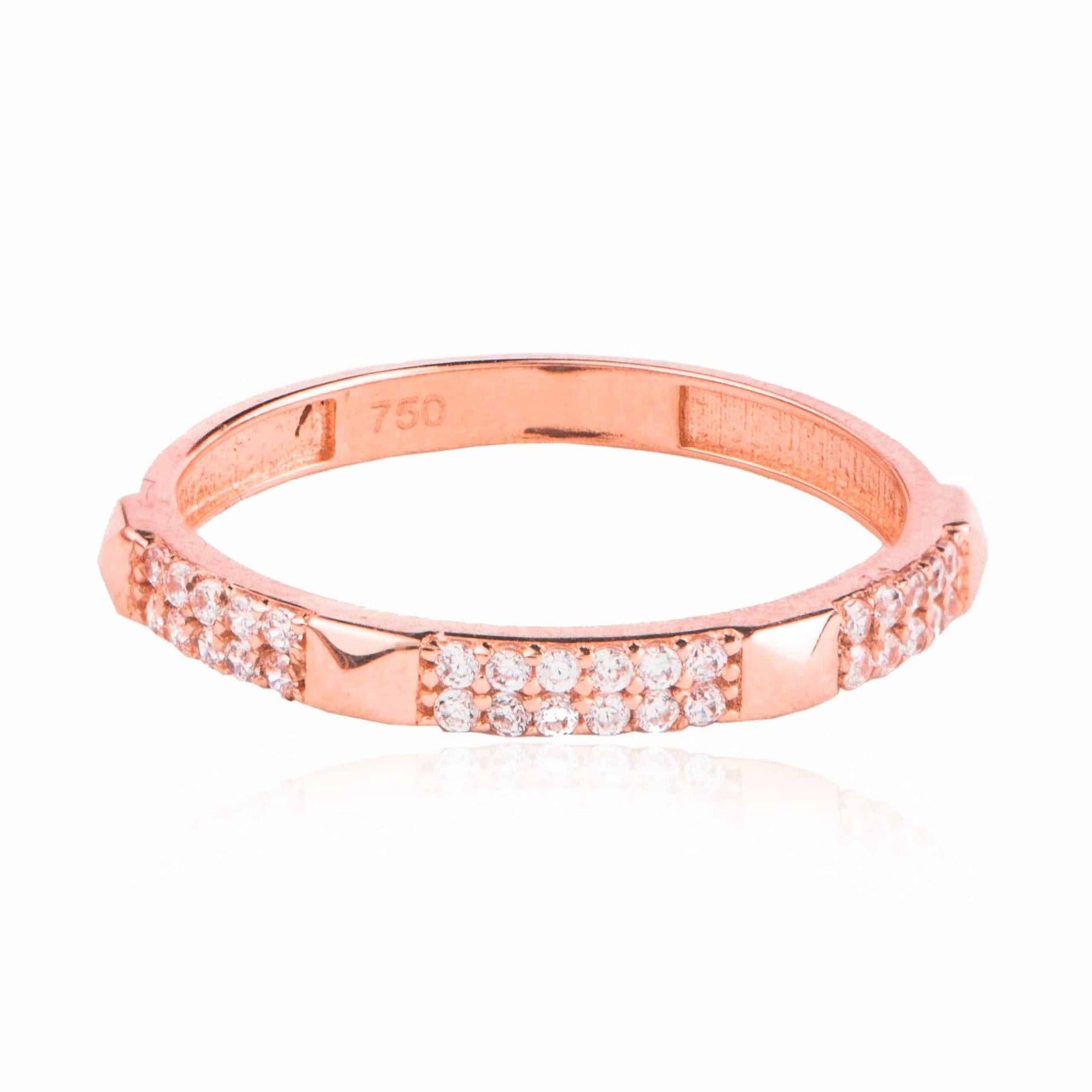 Anillo de Oro Rosa Pirámide | Oro de Primera Ley