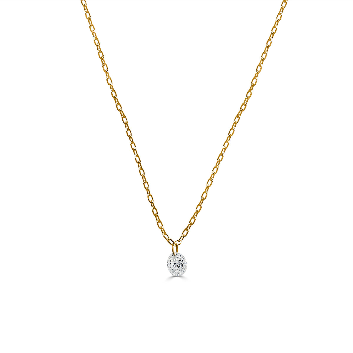 Collar de oro de primera ley con diamante taladrado Éter