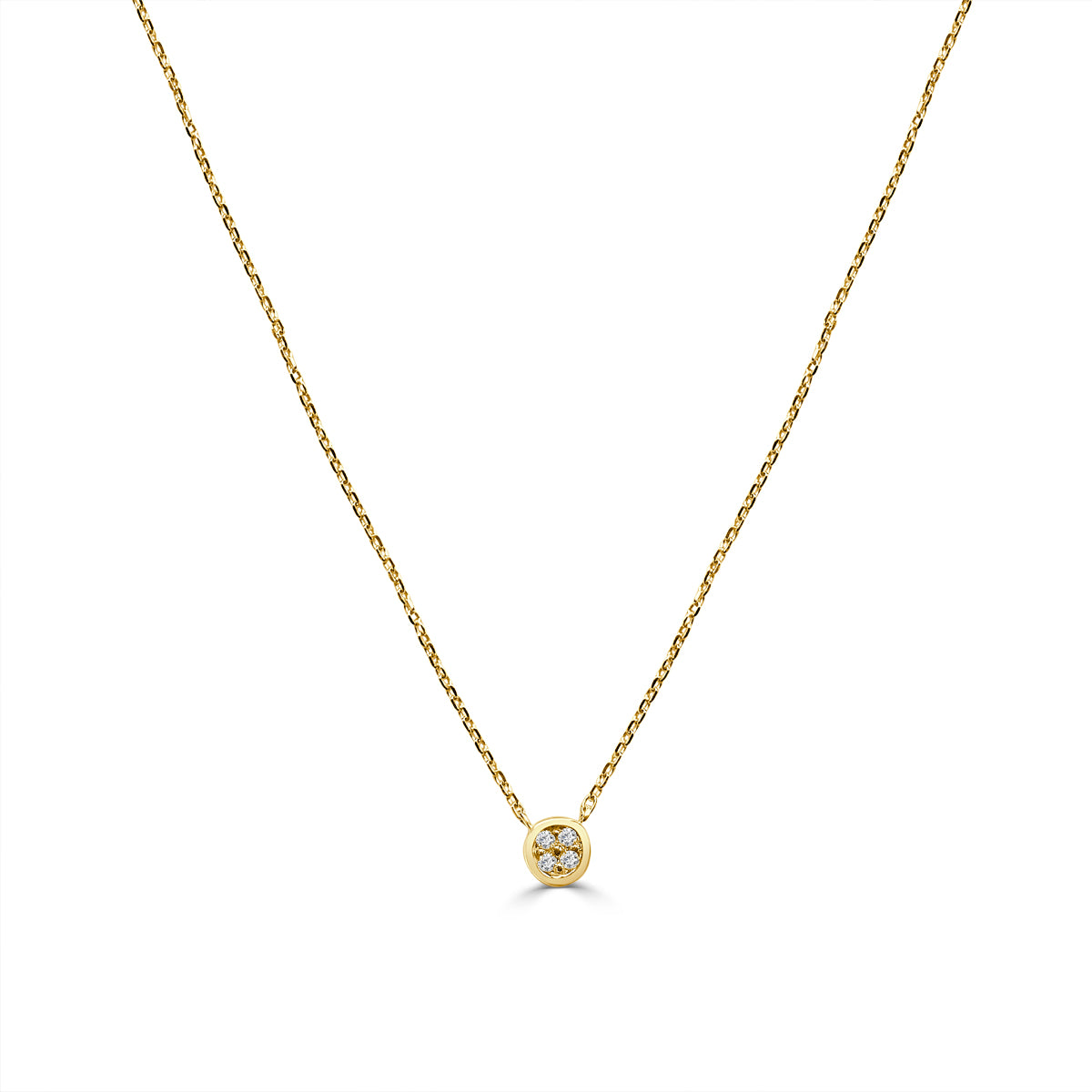 Collar de oro de primera ley con diamantes Four