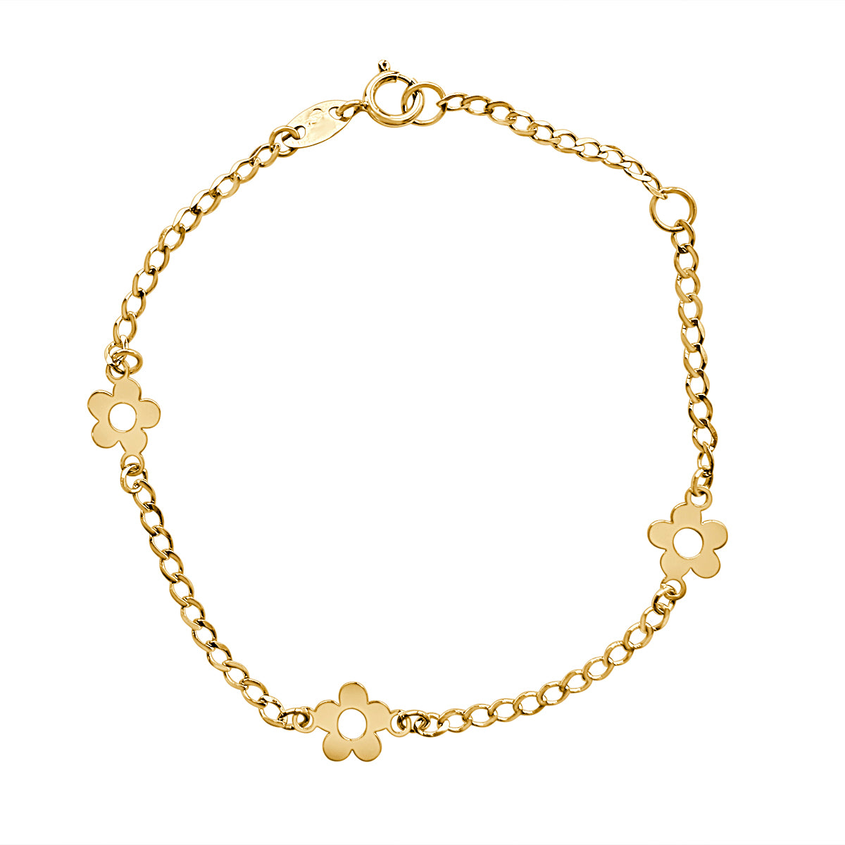 Pulsera para bebé de oro de primera ley Flora
