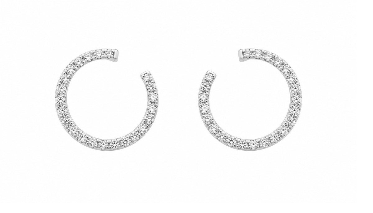 Pendientes de oro blanco de primera ley con diamantes Kaia | Mua Mua Jewels