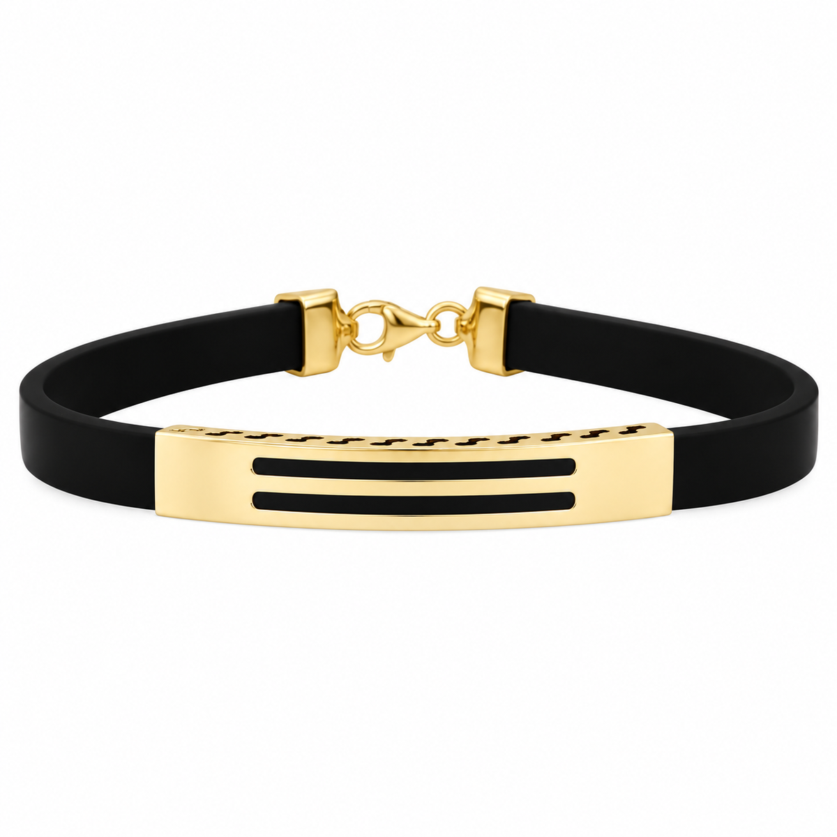 Pulsera de caucho y oro de 18 quilates Axis para hombre | Mua Mua Jewels