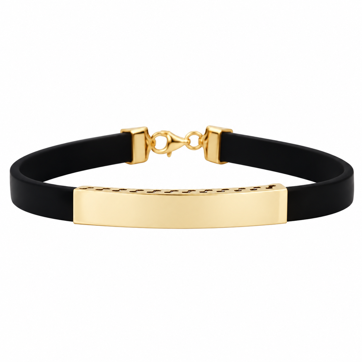 Pulsera de caucho y oro de 18 quilates Vértex para hombre | Mua Mua Jewels
