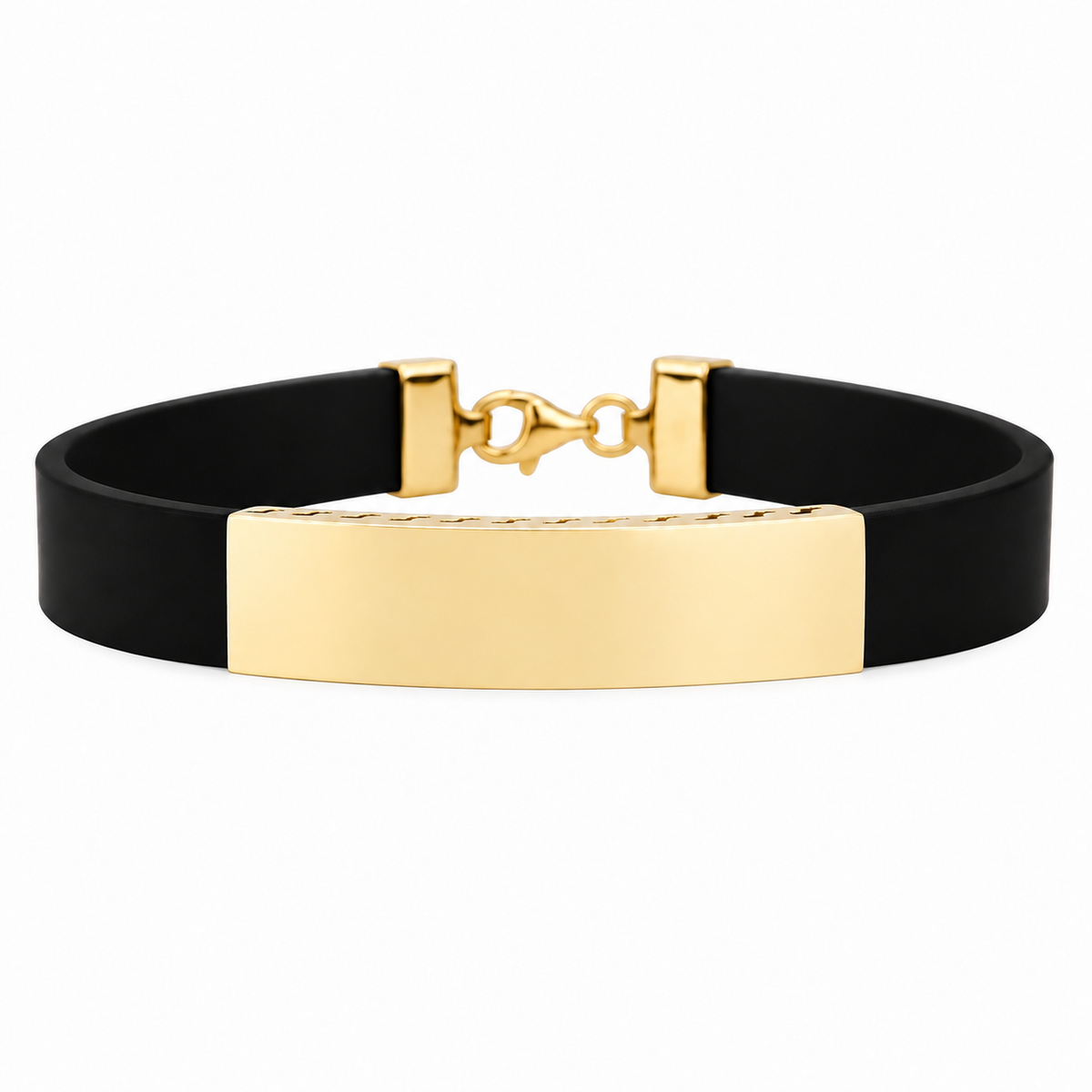 Pulsera de caucho y oro de 18 quilates Force para hombre | Mua Mua Jewels