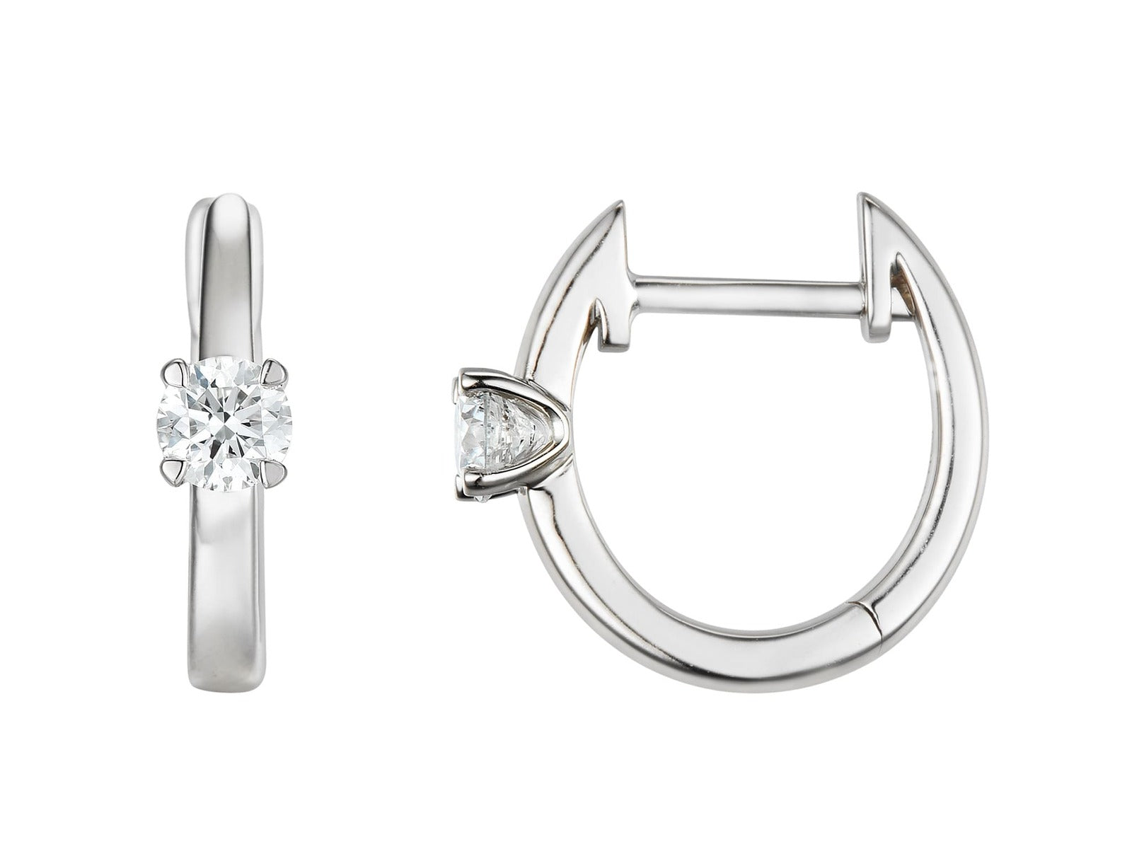 Pendientes de aro de Oro blanco con Diamantes Maat