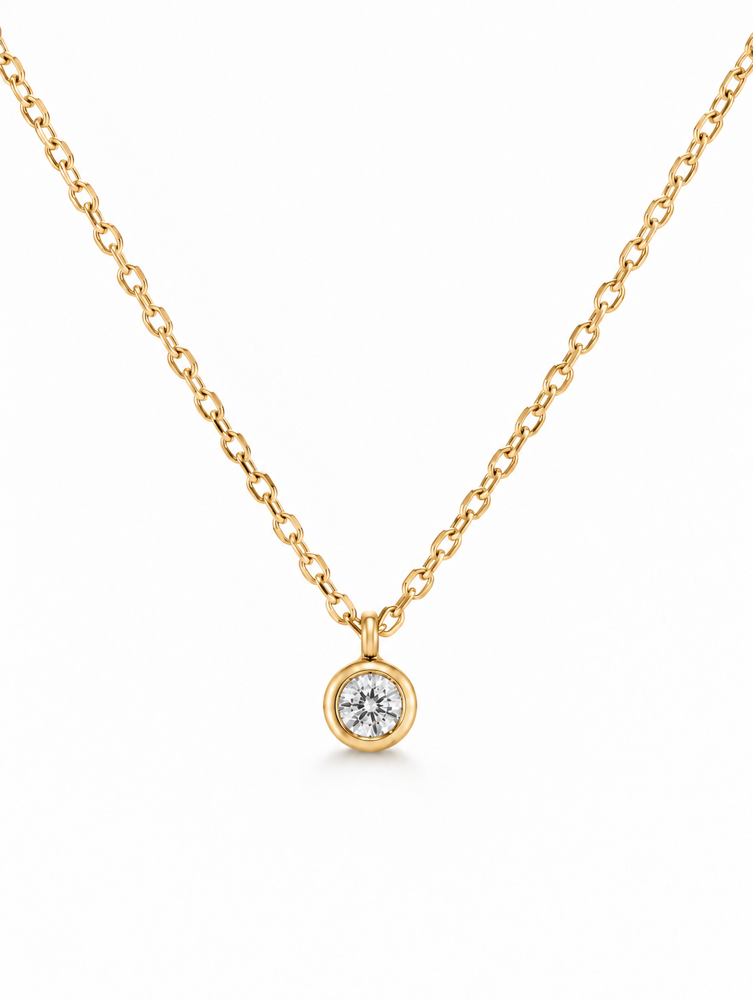 Collar de oro amarillo con diamante Dot de 0,05 ct | Mua Mua Jewels