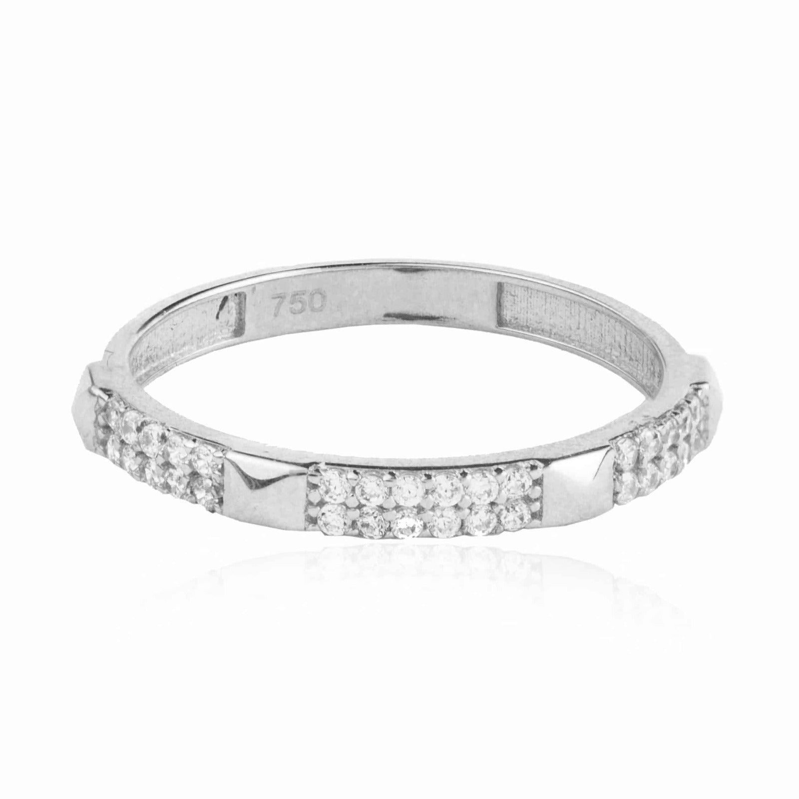 Anillo de Oro Blanco Pirámide | Oro de Primera Ley