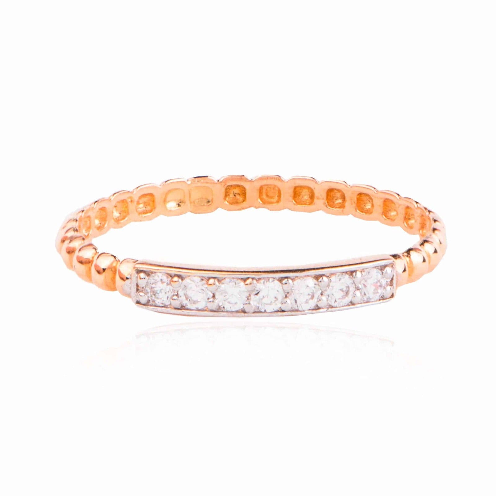 Anillo de Oro Bicolor Margot (Rosa y Blanco)| Oro de Primera Ley