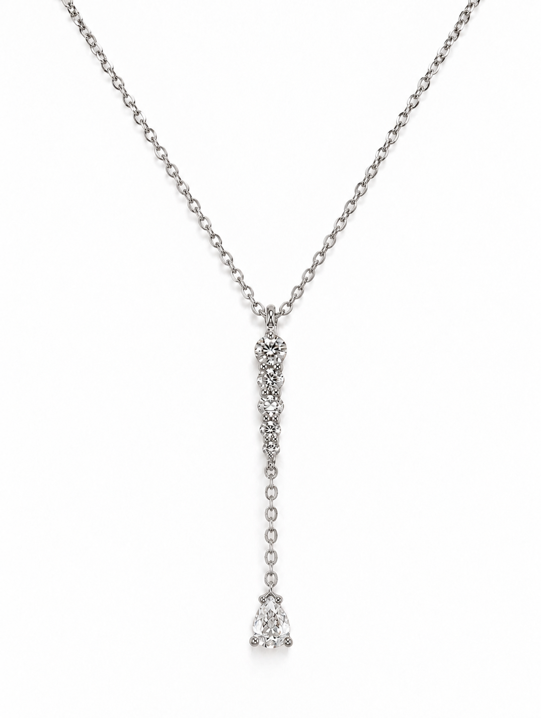 Collar de oro blanco de primera ley con diamantes Nerina | Mua Mua Jewels