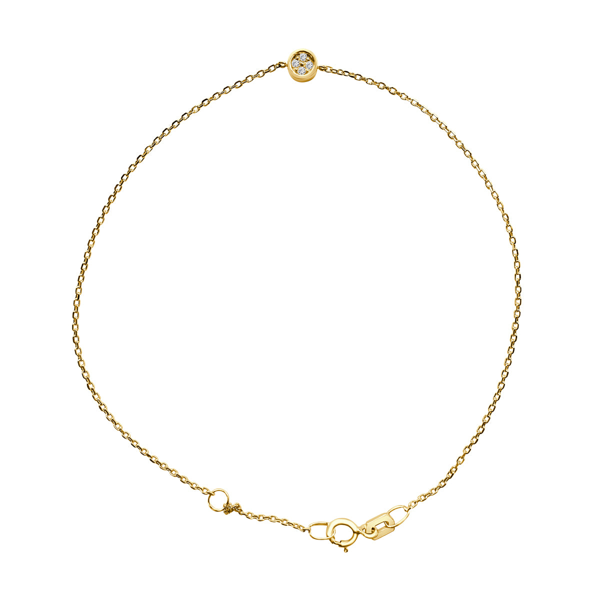 Pulsera de oro de primera ley con diamantes Four